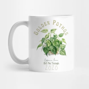 Golden Pothos, Botanical Illustration T-Shirt | Plant Lover Tee Mug